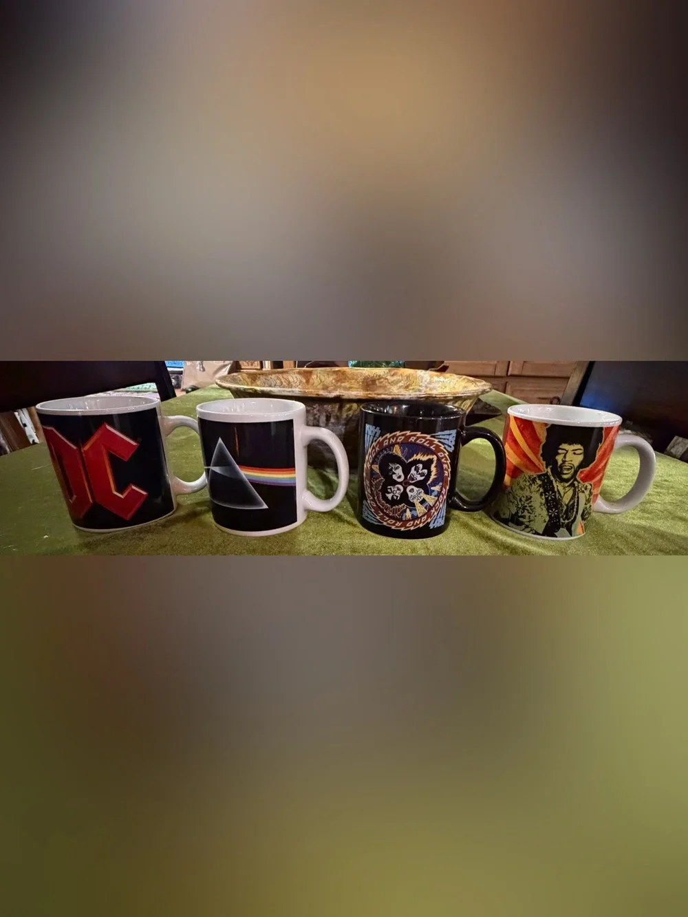 Retro Classic Rock Band Ceramic Coffee Mug Set of 4 • Excellent Cond.